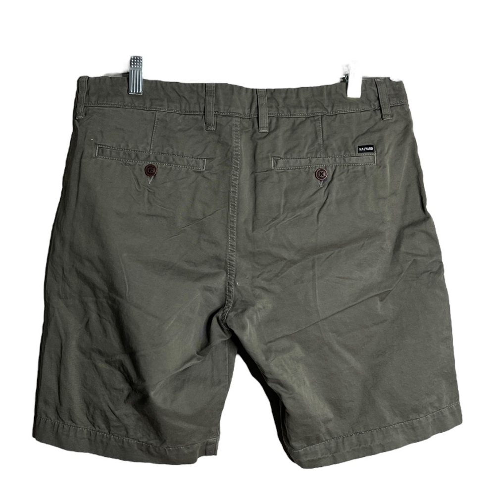 Halyard Shorts Mens 32 Military Green Flat Front‎ Chino Preppy Casual Everyday - Picture 2 of 4